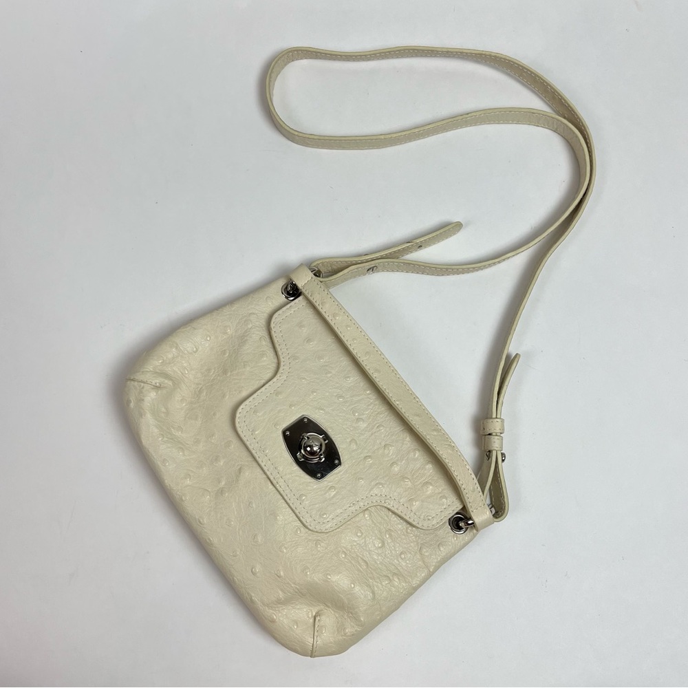 FURLA Bag Ostrich 3 Way Leather Clutch Crossbody